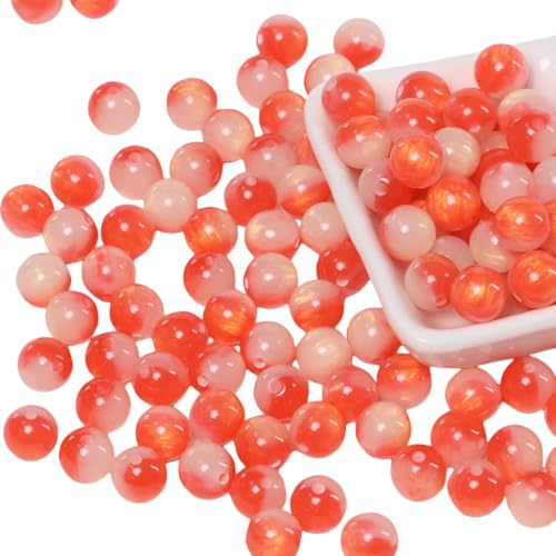 WANYI 10 Stück 10mm Perlen zum Auffädeln Erwachsene, Runde Schmuckperlen Bastelperlen Lose Perlen mit Loch Farbverlauf Farbe für DIY Armband Halsketten WANYI 10 Stück 10mm Perlen zum Auffädeln Erwachsene, Runde Schmuckperlen Bastelperlen Lose Perlen mit Loch Farbverlauf Farbe für DIY Armband Halsketten von WANYI