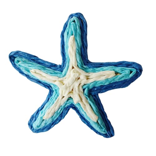 WANYI 10 Stück 6cm Seestern zum Basteln Raffia Seestern Anhänger Zubehör Schmuckherstellung Charms Zubehör für DIY Handwerk Ohrringe Anhänger Haarschmuck(Blau) von WANYI