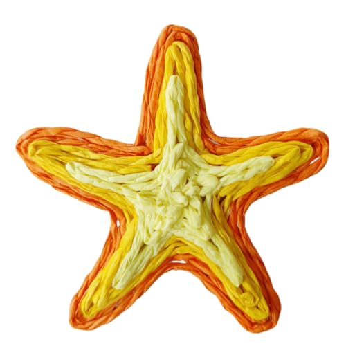 WANYI 10 Stück 6cm Seestern zum Basteln Raffia Seestern Anhänger Zubehör Schmuckherstellung Charms Zubehör für DIY Handwerk Ohrringe Anhänger Haarschmuck(Gelb) von WANYI