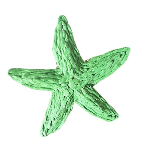 WANYI 10 Stück 6cm Seestern zum Basteln Raffia Seestern Anhänger Zubehör Schmuckherstellung Charms Zubehör für DIY Handwerk Ohrringe Anhänger Haarschmuck(Grün 01) von WANYI