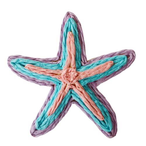 WANYI 10 Stück 6cm Seestern zum Basteln Raffia Seestern Anhänger Zubehör Schmuckherstellung Charms Zubehör für DIY Handwerk Ohrringe Anhänger Haarschmuck(Lila 01) von WANYI