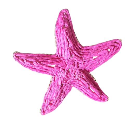 WANYI 10 Stück 6cm Seestern zum Basteln Raffia Seestern Anhänger Zubehör Schmuckherstellung Charms Zubehör für DIY Handwerk Ohrringe Anhänger Haarschmuck(Rosenrot) von WANYI
