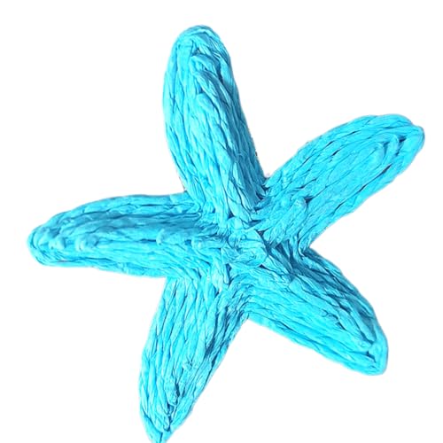 WANYI 10 Stück 6cm Seestern zum Basteln Raffia Seestern Anhänger Zubehör Schmuckherstellung Charms Zubehör für DIY Handwerk Ohrringe Anhänger Haarschmuck(Seeblau) von WANYI