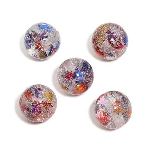 WANYI 10 Stück Acryl Perlen für Armbänder, 16mm Breite Perlen zum Auffädeln Erwachsene Bunt Glitzer Perlenset Schmuckperlen für Armbänder, Handykette, Schlüsselanhänger(07) von WANYI