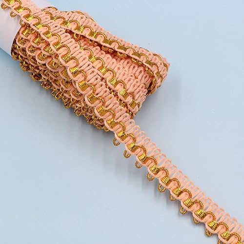 WANYI 10 Yards 1.5CM Breit Spitzenband Spitzenbordüre Goldfaden Spitzenborte Vintage Borten Bänder zum Nähen Dekoband Zierband für DIY Handwerk,Sofa,Vorhänge(01) von WANYI