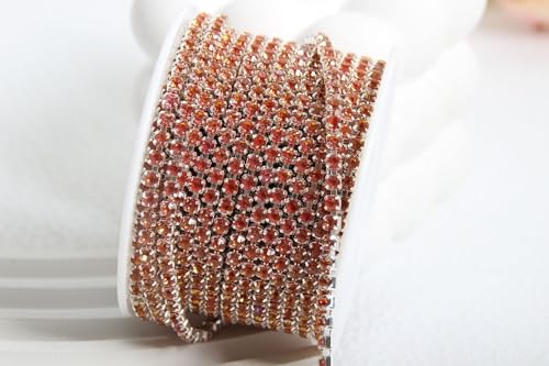 WANYI 10 Yards 2mm Strassband Glänzendes Glitzerband Strasssteine zum Aufnähen Kristall Strasskette Dekoration Diamant Borte Band für DIY Nähen Kleidung Hochzeits Deko（03） von WANYI