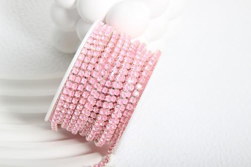 WANYI 10 Yards 2mm Strassband Glänzendes Glitzerband Strasssteine zum Aufnähen Kristall Strasskette Dekoration Diamant Borte Band für DIY Nähen Kleidung Hochzeits Deko（04） von WANYI