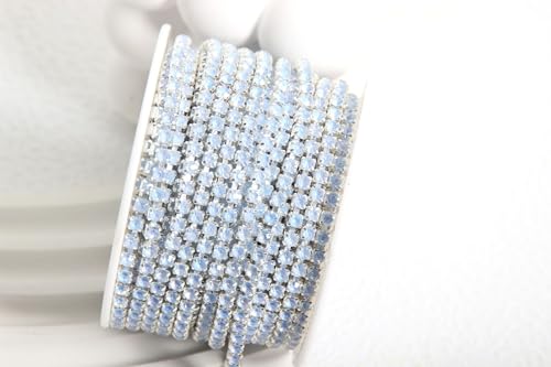 WANYI 10 Yards 2mm Strassband Glänzendes Glitzerband Strasssteine zum Aufnähen Kristall Strasskette Dekoration Diamant Borte Band für DIY Nähen Kleidung Hochzeits Deko（08） von WANYI