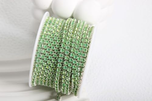 WANYI 10 Yards 2mm Strassband Glänzendes Glitzerband Strasssteine zum Aufnähen Kristall Strasskette Dekoration Diamant Borte Band für DIY Nähen Kleidung Hochzeits Deko（09） von WANYI