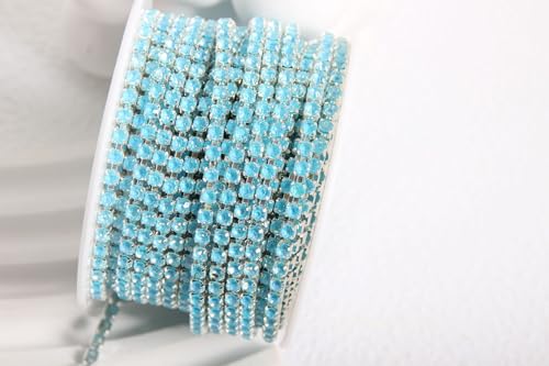 WANYI 10 Yards 2mm Strassband Glänzendes Glitzerband Strasssteine zum Aufnähen Kristall Strasskette Dekoration Diamant Borte Band für DIY Nähen Kleidung Hochzeits Deko（10） von WANYI