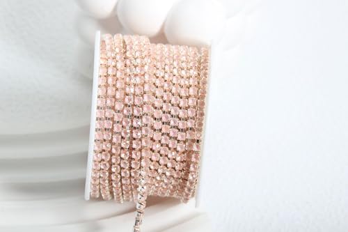 WANYI 10 Yards 3mm Strassband Glänzendes Glitzerband Strasssteine zum Aufnähen Kristall Strasskette Dekoration Diamant Borte Band für DIY Nähen Kleidung Hochzeits Deko（05） von WANYI