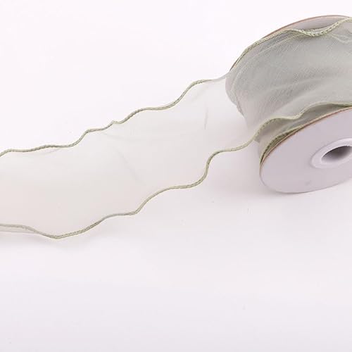 WANYI 10 Yards Organzaband Geschenkband Breit 6CM Schleifenband Wellen Dekoband Bänder für Geschenkverpackung, Schleifen, Hochzeitsdekoration(12) von WANYI