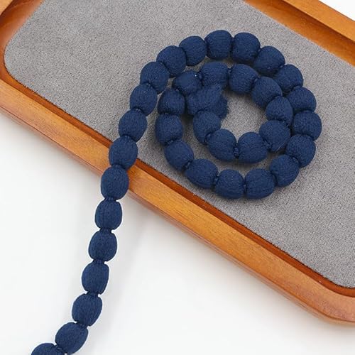 WANYI 10 Yards Pompoms Bommelborte 8mm Pompon Borten und Bänder zum Nähen Pom Pom Fransenborte Quastenborte für Hüte, Körbe, Handwerk Nähen Basteln(Marineblau) von WANYI