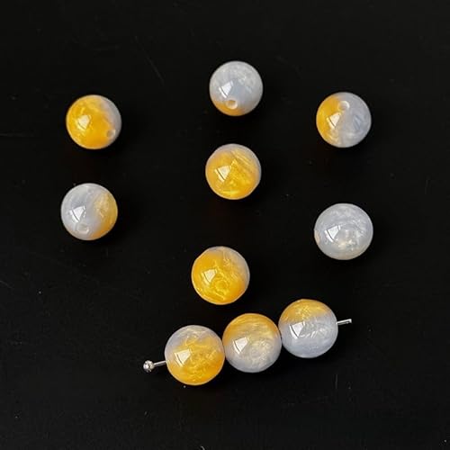 WANYI 100 Stück 10mm Runde Perlen für Armbänder, Edelsteinperlen mit Loch Perlenset Edelsteine zum Auffädeln für DIY Halskette Armband Schmuckherstellung Zubehör von WANYI