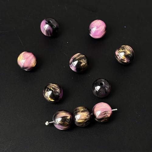 WANYI 100 Stück 10mm Runde Perlen für Armbänder, Edelsteinperlen mit Loch Perlenset Edelsteine zum Auffädeln für DIY Halskette Armband Schmuckherstellung Zubehör von WANYI