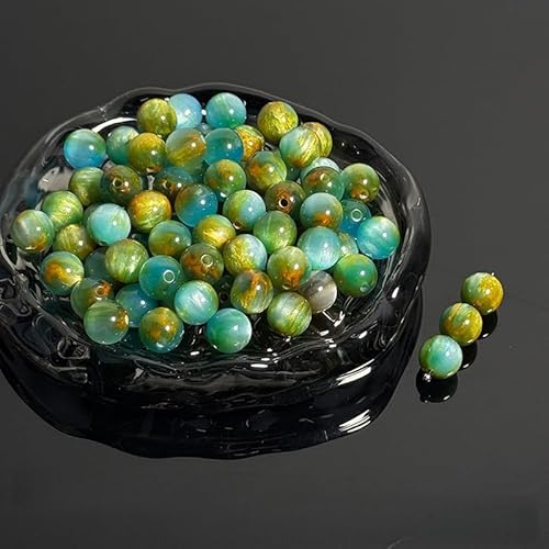 WANYI 100 Stück 10mm Runde Perlen für Armbänder, Edelsteinperlen mit Loch Perlenset Edelsteine zum Auffädeln für DIY Halskette Armband Schmuckherstellung Zubehör von WANYI