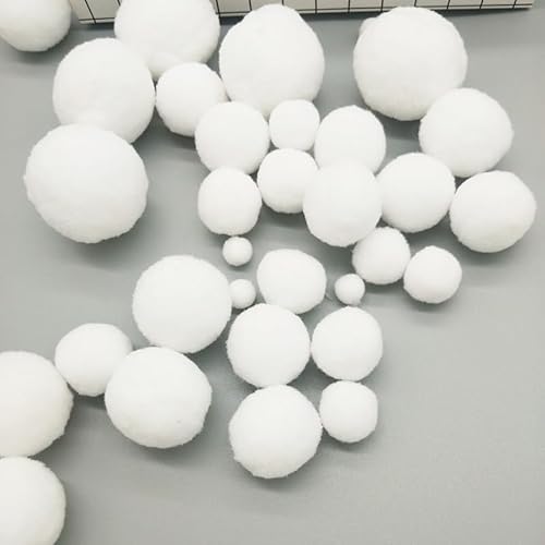 WANYI 100 Stück 2.5CM Pompons zum Basteln Weiß Bommel Mini Pom Pom Bälle Flauschigen Filzkugeln Plüschbälle für DIY Kreative Handwerk Weihnachtsdeko Kleidung Vorhänge von WANYI