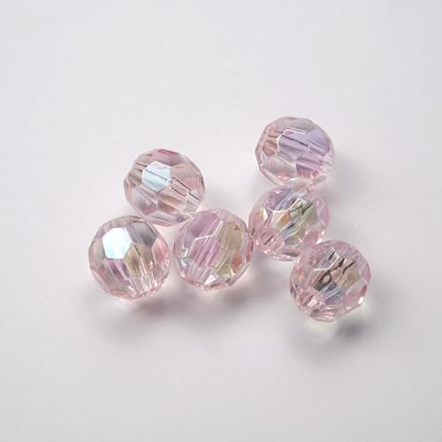 WANYI 100 Stück Acryl Perlen für Armbänder, 10mm Breite Acrylperlen Transparente Bastelperlen Bunt Perlen zum Auffädeln Beads for Jewellery Making DIY Schmuckherstellung(Rosa) von WANYI