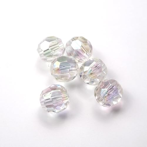 WANYI 100 Stück Acryl Perlen für Armbänder, 8mm Breite Acrylperlen Transparente Bastelperlen Bunt Perlen zum Auffädeln Beads for Jewellery Making DIY Schmuckherstellung(Durchsichtig) von WANYI