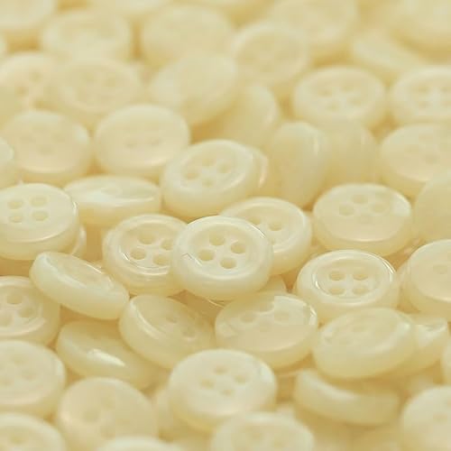 WANYI 100 Stück Bunte Knöpfe Kinder 11mm Knöpfe zum Basteln Kinderknöpfe Bastelknöpfe mit Loch für Strickjacke DIY Bastelprojekte Dekorationen(Gelb) von WANYI