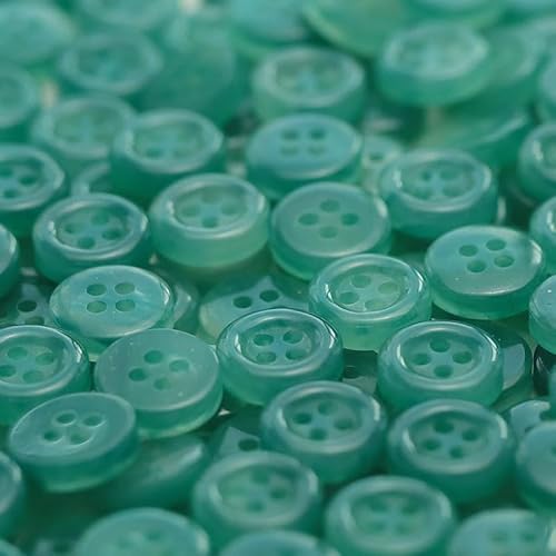 WANYI 100 Stück Bunte Knöpfe Kinder 11mm Knöpfe zum Basteln Kinderknöpfe Bastelknöpfe mit Loch für Strickjacke DIY Bastelprojekte Dekorationen(Grün) von WANYI