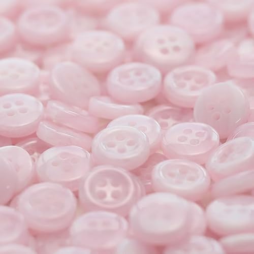WANYI 100 Stück Bunte Knöpfe Kinder 11mm Knöpfe zum Basteln Kinderknöpfe Bastelknöpfe mit Loch für Strickjacke DIY Bastelprojekte Dekorationen(Rosa) von WANYI