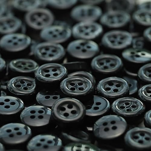 WANYI 100 Stück Bunte Knöpfe Kinder 11mm Knöpfe zum Basteln Kinderknöpfe Bastelknöpfe mit Loch für Strickjacke DIY Bastelprojekte Dekorationen(Schwarz) von WANYI