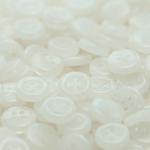 WANYI 100 Stück Bunte Knöpfe Kinder 11mm Knöpfe zum Basteln Kinderknöpfe Bastelknöpfe mit Loch für Strickjacke DIY Bastelprojekte Dekorationen(Weiß) von WANYI