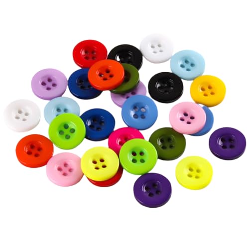 WANYI 100 Stück Bunte Knöpfe zum Annähen Kinderknöpfe Candy Farben Bastelknöpfe Knopf 4 Loch 12.5mm Knöpfe für Strickjacke Kleidung Dekoration DIY Handwerk von WANYI