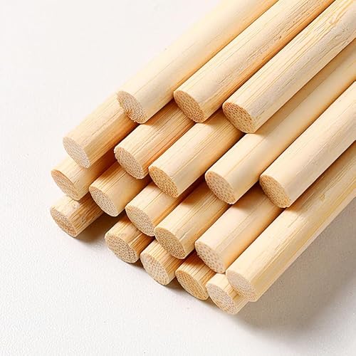 WANYI 100 Stück Holzstäbe Holzstab, Holzstäbchen zum Basteln Rundholz 6mmx200mm Rundhölzer Holzstange Bastelstäbe für DIY Handwerk Basteln Dekoration von WANYI