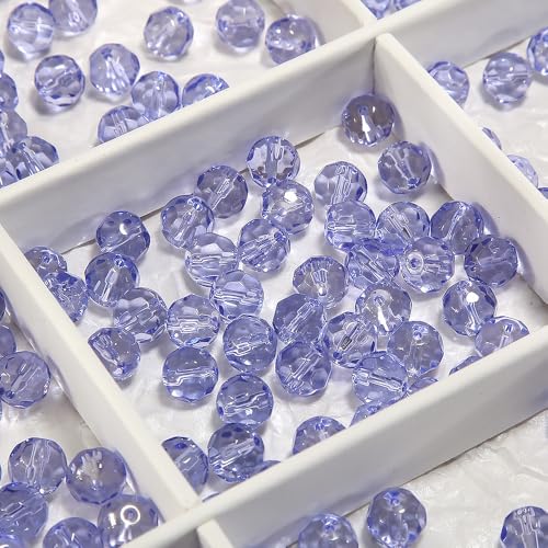 WANYI 100 Stück Perlen für Armbänder, 10mm Glasperlen zum Auffädeln Perlenset mit Loch Schmuckperlen Bunte Perlen für Schmuckherstellung, Handykette von WANYI