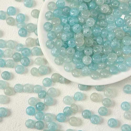 WANYI 100 Stück Perlen für Armbänder Selber Machen, 5x8mm Breite Glasperlen zum Auffädeln Perlenset Farbverlauf Bastelperlen Perlen für Ketten DIY Schmuckherstellung von WANYI