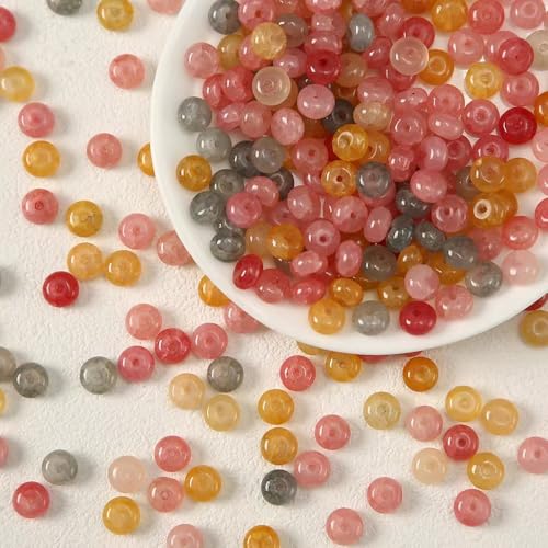 WANYI 100 Stück Perlen für Armbänder Selber Machen, 5x8mm Breite Glasperlen zum Auffädeln Perlenset Farbverlauf Bastelperlen Perlen für Ketten DIY Schmuckherstellung von WANYI