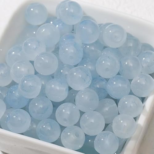 WANYI 100 Stück Perlen zum Auffädeln 8mm Breite Glasperlen für Armbänder Selber Machen, Farbverlauf Schmuckperlen Beads for Jewellery Making, Armband, Handykette von WANYI
