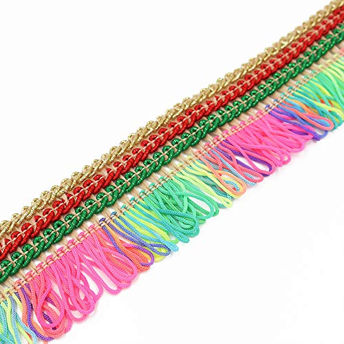 WANYI 10M Fransen Bunte Fransenborte 5CM Breit Polyester Geschnitten Quaste Tanzfransen Fransenband Quastenborte Fransenbesatz für Kostüm, Vorhänge, Kissen Dekoration WANYI 10M Fransen Bunte Fransenborte 5CM Breit Polyester Geschnitten Quaste Tanzfransen Fransenband Quastenborte Fransenbesatz für Kostüm, Vorhänge, Kissen Dekoration von WANYI