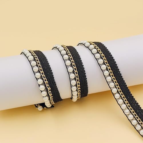 WANYI 10M Spitzenband mit Perlen 2CM Breit Spitzenborte Perlenband Vintage Dekoband Zierband Spitzenbesatz Perlenbesatz für Kleidung Röcke Kragen, Ärmel Dekoration WANYI 10M Spitzenband mit Perlen 2CM Breit Spitzenborte Perlenband Vintage Dekoband Zierband Spitzenbesatz Perlenbesatz für Kleidung Röcke Kragen, Ärmel Dekoration von WANYI