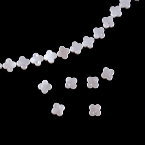 WANYI 10PCS Perlen Weiß, Perlen für Armbänder Bastelperlen zum Auffädeln Lose Kunst Pearl Schmuckperlen mit Loch Beads für DIY Armbänder Halskette Ohrringe Schmuckherstellung von WANYI