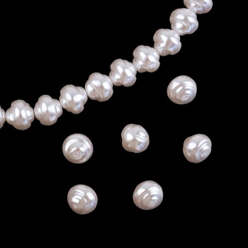 WANYI 10PCS Perlen Weiß, Perlen für Armbänder Bastelperlen zum Auffädeln Lose Kunst Pearl Schmuckperlen mit Loch Beads für DIY Armbänder Halskette Ohrringe Schmuckherstellung von WANYI
