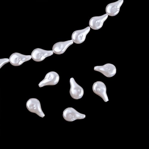 WANYI 10PCS Perlen Weiß, Perlen für Armbänder Bastelperlen zum Auffädeln Lose Kunst Pearl Schmuckperlen mit Loch Beads für DIY Armbänder Halskette Ohrringe Schmuckherstellung von WANYI