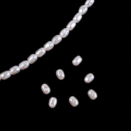 WANYI 10PCS Perlen Weiß, Perlen für Armbänder Bastelperlen zum Auffädeln Lose Kunst Pearl Schmuckperlen mit Loch Beads für DIY Armbänder Halskette Ohrringe Schmuckherstellung von WANYI