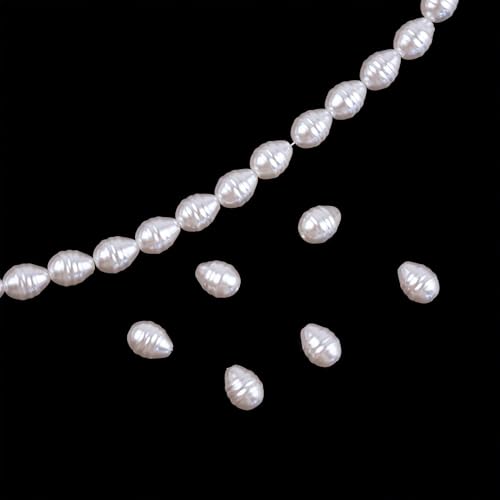 WANYI 10PCS Perlen Weiß, Perlen für Armbänder Bastelperlen zum Auffädeln Lose Kunst Pearl Schmuckperlen mit Loch Beads für DIY Armbänder Halskette Ohrringe Schmuckherstellung von WANYI