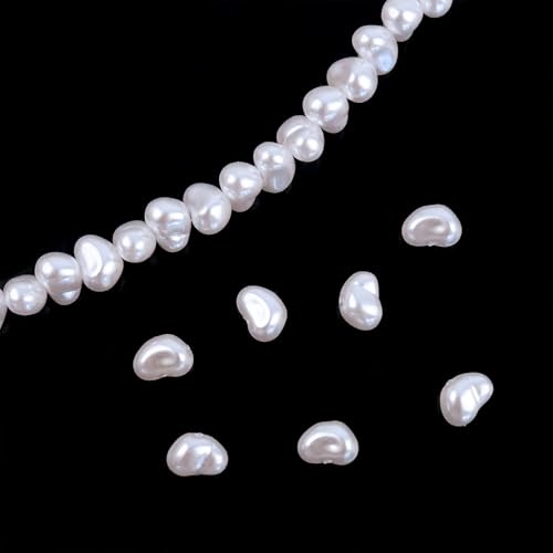 WANYI 10PCS Perlen Weiß, Perlen für Armbänder Bastelperlen zum Auffädeln Lose Kunst Pearl Schmuckperlen mit Loch Beads für DIY Armbänder Halskette Ohrringe Schmuckherstellung von WANYI
