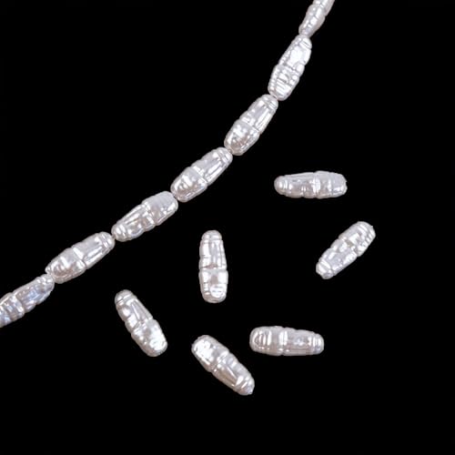 WANYI 10PCS Perlen Weiß, Perlen für Armbänder Bastelperlen zum Auffädeln Lose Kunst Pearl Schmuckperlen mit Loch Beads für DIY Armbänder Halskette Ohrringe Schmuckherstellung von WANYI