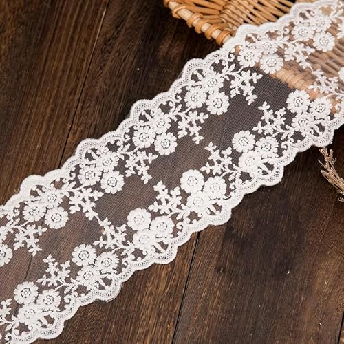 WANYI 11cm Breit Spitzenband Borten und Bänder zum Nähen Stickerei Spitzenborte Dekoband Vintage Spitze Spitzenstoff Meterware Spitzenbordüre für DIY Nähen Unterwäsche Kleidung Geschenkband(Weiß) WANYI 11cm Breit Spitzenband Borten und Bänder zum Nähen Stickerei Spitzenborte Dekoband Vintage Spitze Spitzenstoff Meterware Spitzenbordüre für DIY Nähen Unterwäsche Kleidung Geschenkband(Weiß) von WANYI