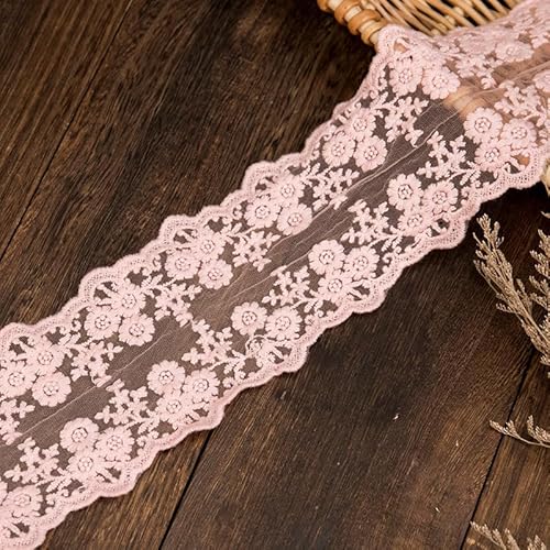 WANYI 11cm Breit Spitzenband Borten und Bänder zum Nähen Stickerei Spitzenborte Dekoband Vintage Spitze Spitzenstoff Meterware Spitzenbordüre für DIY Nähen Unterwäsche Kleidung Geschenkband(Rosa) WANYI 11cm Breit Spitzenband Borten und Bänder zum Nähen Stickerei Spitzenborte Dekoband Vintage Spitze Spitzenstoff Meterware Spitzenbordüre für DIY Nähen Unterwäsche Kleidung Geschenkband(Rosa) von WANYI