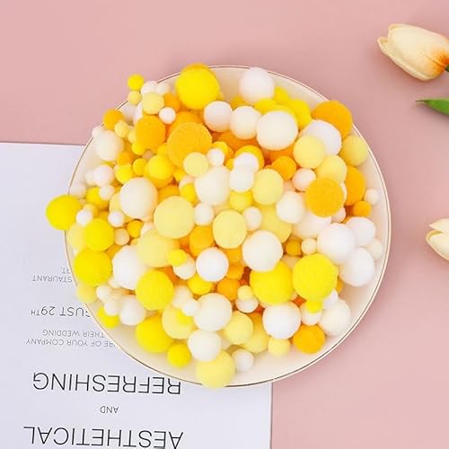 WANYI 130 Stück Bunt Pompons zum Basteln 1-3cm Mini Pompoms Flauschige Pompom Rund Pom Poms Gemischte Farben Weihnachten Pompons für DIY Kreative Handwerk Weihnachtsdekoration von WANYI