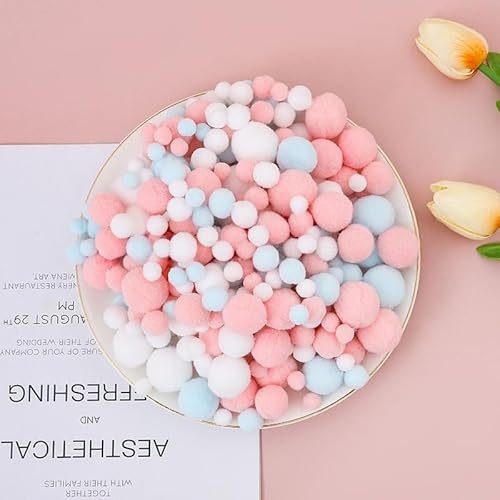 WANYI 130 Stück Bunt Pompons zum Basteln 1-3cm Mini Pompoms Flauschige Pompom Rund Pom Poms Gemischte Farben Weihnachten Pompons für DIY Kreative Handwerk Weihnachtsdekoration von WANYI