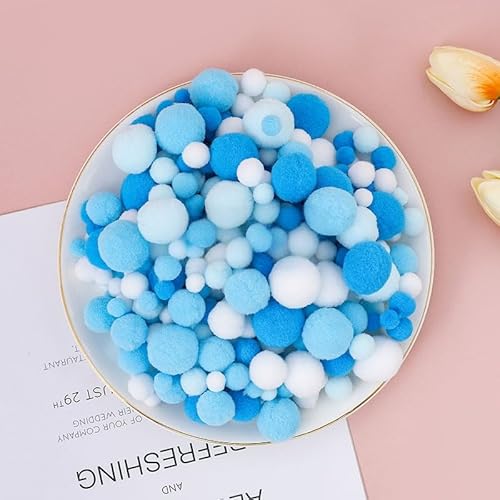 WANYI 130 Stück Bunt Pompons zum Basteln 1-3cm Mini Pompoms Flauschige Pompom Rund Pom Poms Gemischte Farben Weihnachten Pompons für DIY Kreative Handwerk Weihnachtsdekoration von WANYI