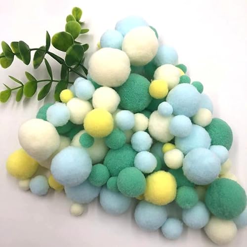 WANYI 130 Stück Bunt Pompons zum Basteln 1-3cm Mini Pompoms Flauschige Pompom Rund Pom Poms Gemischte Farben Weihnachten Pompons für DIY Kreative Handwerk Weihnachtsdekoration von WANYI