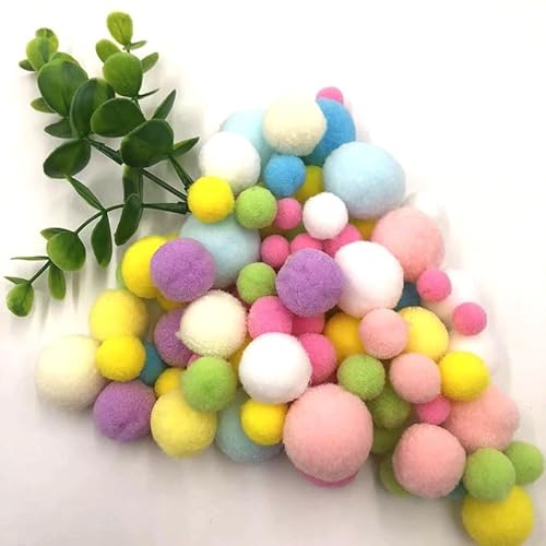 WANYI 130 Stück Bunt Pompons zum Basteln 1-3cm Mini Pompoms Flauschige Pompom Rund Pom Poms Gemischte Farben Weihnachten Pompons für DIY Kreative Handwerk Weihnachtsdekoration von WANYI